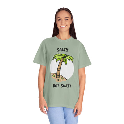 Salty But Sweet T-Shirt, Unisex Garment-Dyed Tee for Beach Lovers, Casual Summer Wear, Gift for Vacation, Ocean Vibes
