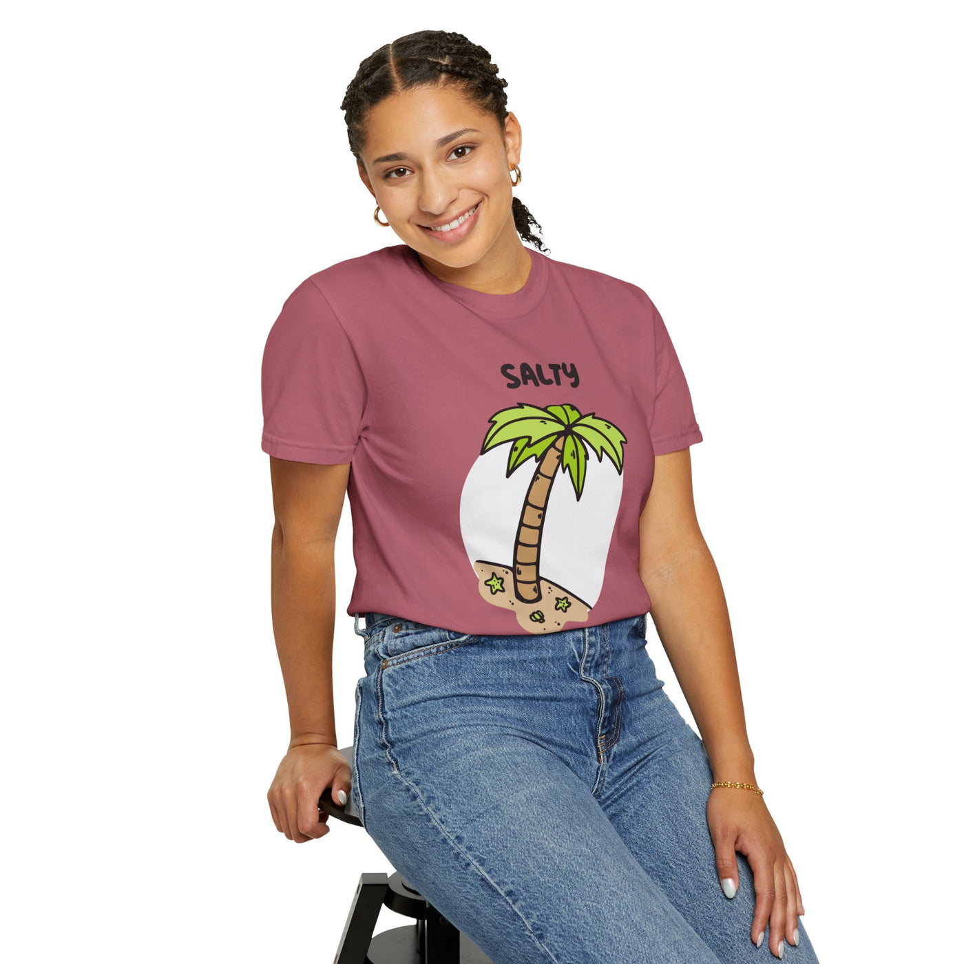 Salty But Sweet T-Shirt, Unisex Garment-Dyed Tee for Beach Lovers, Casual Summer Wear, Gift for Vacation, Ocean Vibes