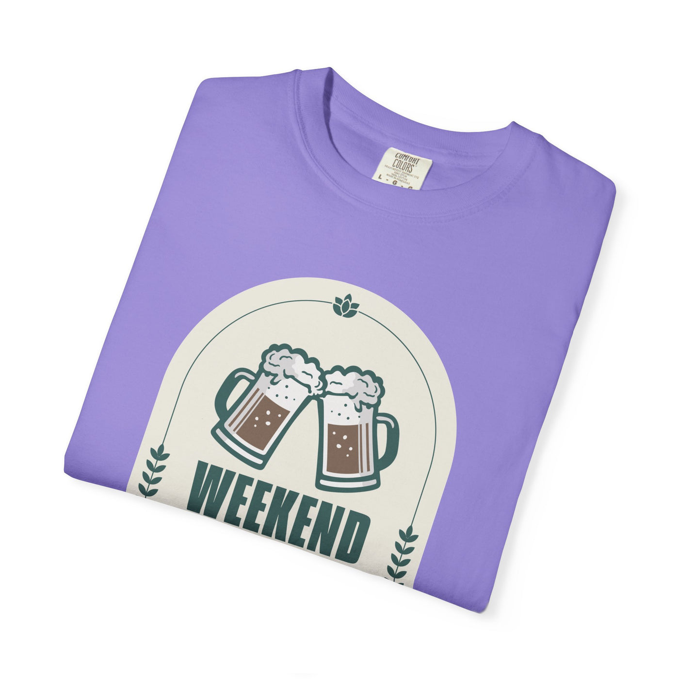 Weekend Forecast Beer T-Shirt | Unisex Garment-Dyed Tee for Beer Lovers, Perfect for Parties, Birthdays, and Casual Wear