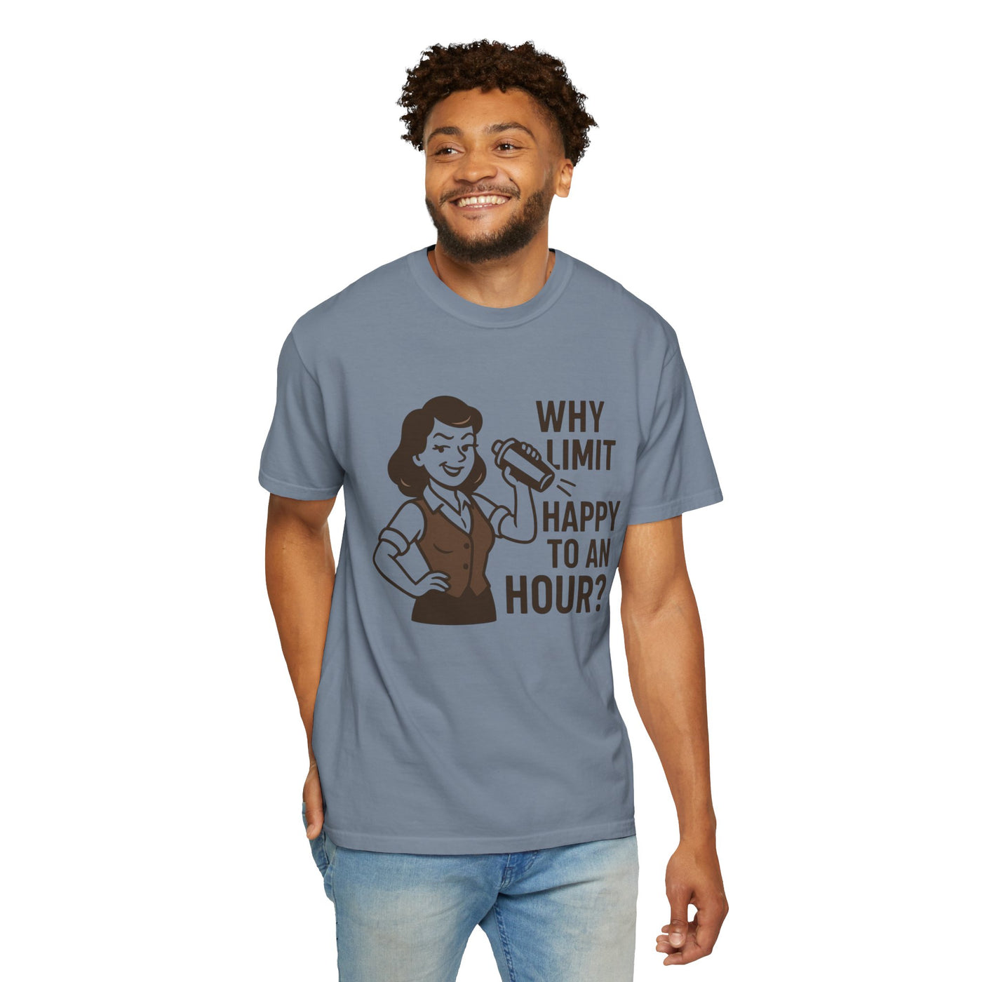Why limit happy hour to an hour t-shirt, Chic Humor T-Shirt, Funny Shirt, Gift for Her, Casual Wear, Unisex Tee, Celebration Apparel
