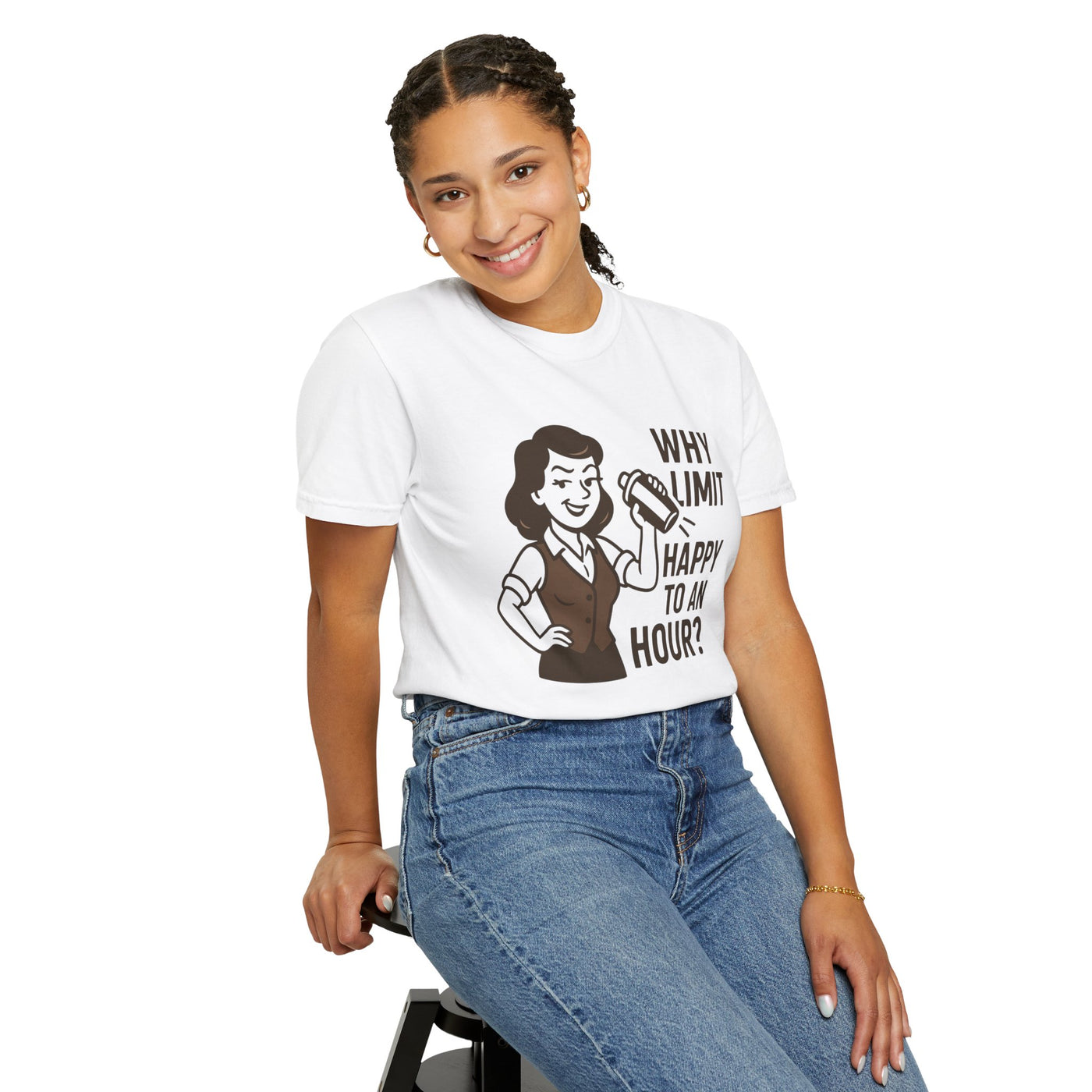 Why limit happy hour to an hour t-shirt, Chic Humor T-Shirt, Funny Shirt, Gift for Her, Casual Wear, Unisex Tee, Celebration Apparel
