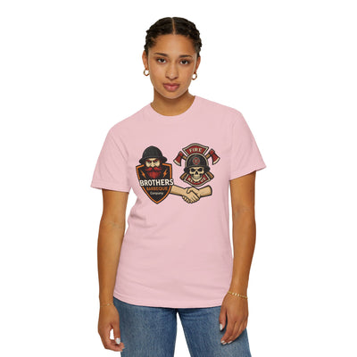 Brotherhood BBQ Humor T-Shirt, Unisex Casual Tee, Firefighter Appreciation, Friendship Gift, BBQ Lovers Shirt, Unique Graphic Tee