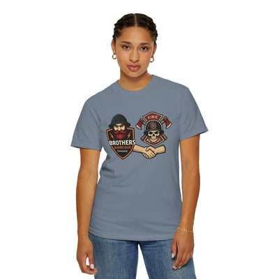 Brotherhood BBQ Humor T-Shirt, Unisex Casual Tee, Firefighter Appreciation, Friendship Gift, BBQ Lovers Shirt, Unique Graphic Tee