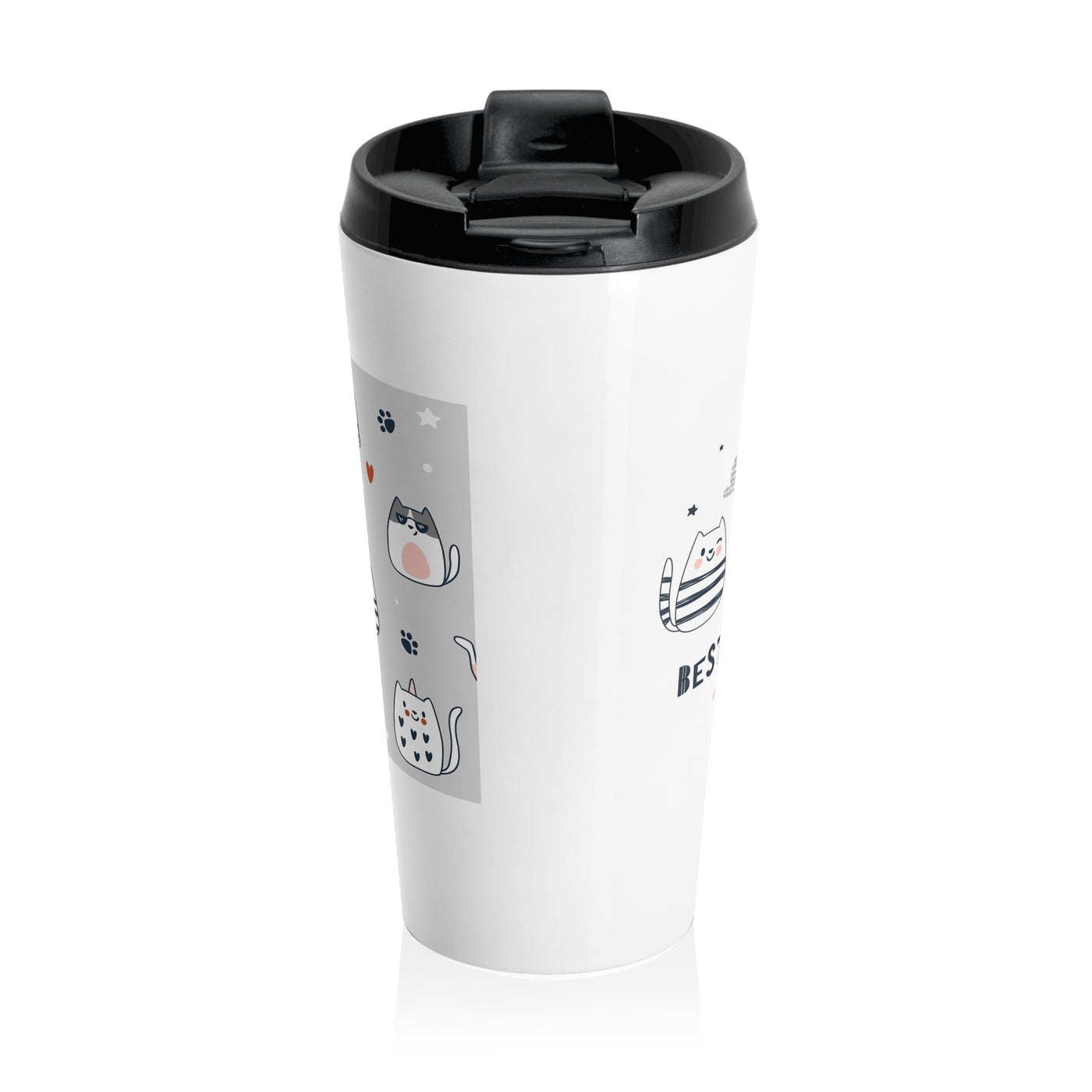 Cute Cat Friends Travel Mug | Purrfect Gift for Cat Lovers, Pet Owner Gift, Coffee Mug, Birthday Present, Animal Lover Gift