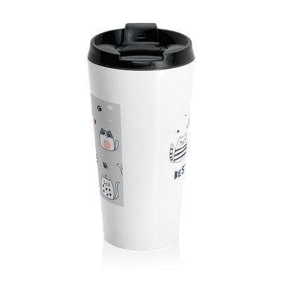 Cute Cat Friends Travel Mug | Purrfect Gift for Cat Lovers, Pet Owner Gift, Coffee Mug, Birthday Present, Animal Lover Gift
