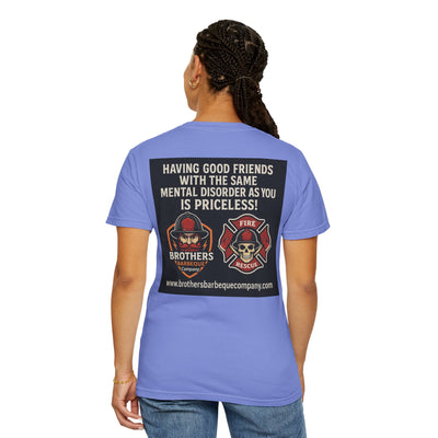 Brotherhood BBQ Humor T-Shirt, Unisex Casual Tee, Firefighter Appreciation, Friendship Gift, BBQ Lovers Shirt, Unique Graphic Tee