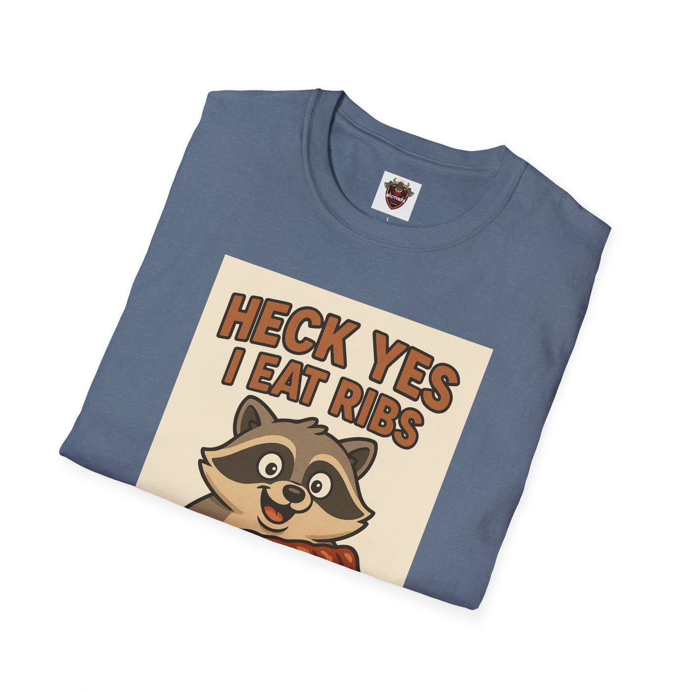 Heck Yes I Eat Ribs Unisex T-Shirt, Funny BBQ Shirt, Gift for Food Lovers, Raccoon Graphic Tee, Summer BBQ Attire