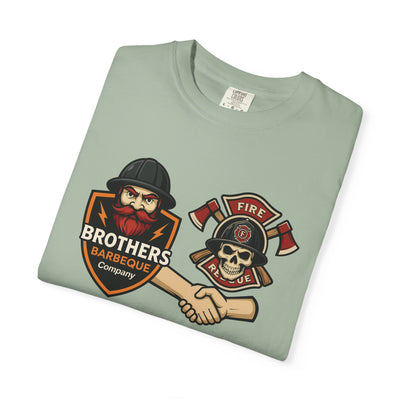 Brotherhood BBQ Humor T-Shirt, Unisex Casual Tee, Firefighter Appreciation, Friendship Gift, BBQ Lovers Shirt, Unique Graphic Tee