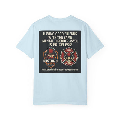 Brotherhood BBQ Humor T-Shirt, Unisex Casual Tee, Firefighter Appreciation, Friendship Gift, BBQ Lovers Shirt, Unique Graphic Tee