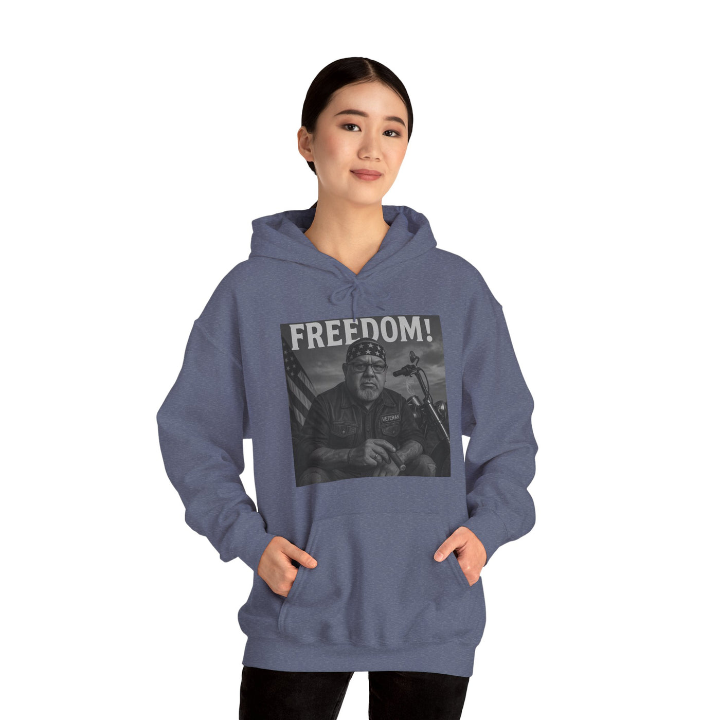 Freedom & Barbeque Unisex Heavy Blend™ Hooded Sweatshirt, Cozy Pullover, Gift for BBQ Lovers, Casual Wear, Freedom Theme, Outdoor Events