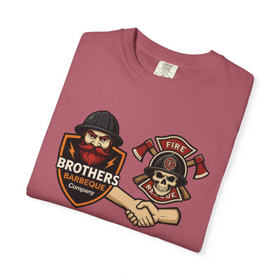 Brotherhood BBQ Humor T-Shirt, Unisex Casual Tee, Firefighter Appreciation, Friendship Gift, BBQ Lovers Shirt, Unique Graphic Tee