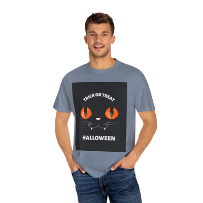 Halloween Cat T-Shirt, Unisex Trick or Treat Tee, Spooky Season Apparel, Cute Halloween Gift, Fall Festival Shirt, Cat Lover T-Shirt