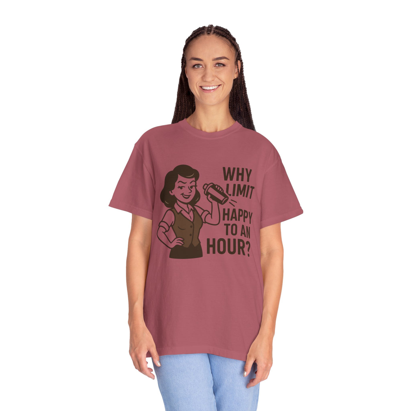 Why limit happy hour to an hour t-shirt, Chic Humor T-Shirt, Funny Shirt, Gift for Her, Casual Wear, Unisex Tee, Celebration Apparel