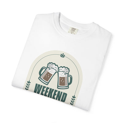 Weekend Forecast Beer T-Shirt | Unisex Garment-Dyed Tee for Beer Lovers, Perfect for Parties, Birthdays, and Casual Wear