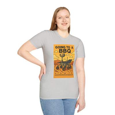 BBQ Rover Unisex Softstyle T-Shirt | Fun BBQ Shirt, Space Enthusiast Gift, Summer Picnic Wear, Mars Rover Shirt, Unique Graphic Tee