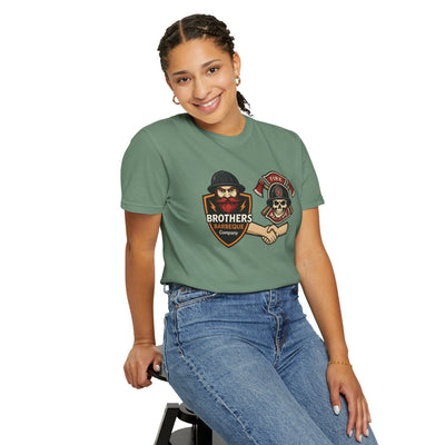 Brotherhood BBQ Humor T-Shirt, Unisex Casual Tee, Firefighter Appreciation, Friendship Gift, BBQ Lovers Shirt, Unique Graphic Tee