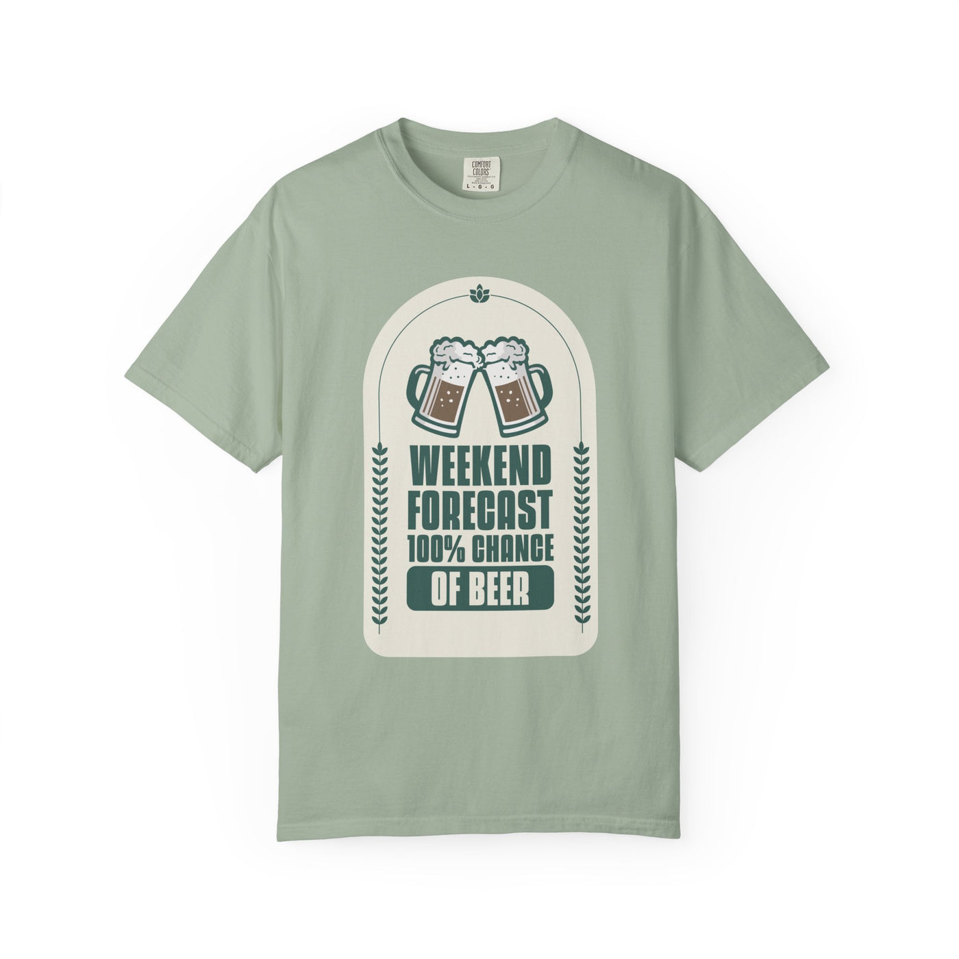 Weekend Forecast Beer T-Shirt | Unisex Garment-Dyed Tee for Beer Lovers, Perfect for Parties, Birthdays, and Casual Wear