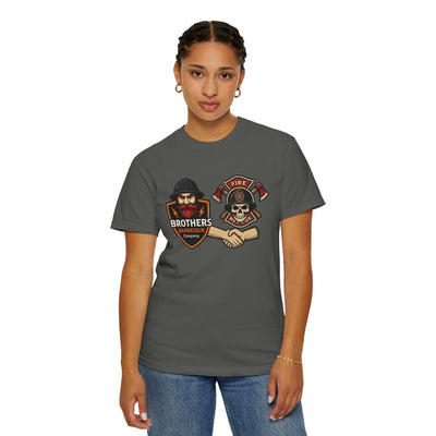 Brotherhood BBQ Humor T-Shirt, Unisex Casual Tee, Firefighter Appreciation, Friendship Gift, BBQ Lovers Shirt, Unique Graphic Tee