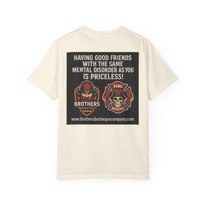 Brotherhood BBQ Humor T-Shirt, Unisex Casual Tee, Firefighter Appreciation, Friendship Gift, BBQ Lovers Shirt, Unique Graphic Tee