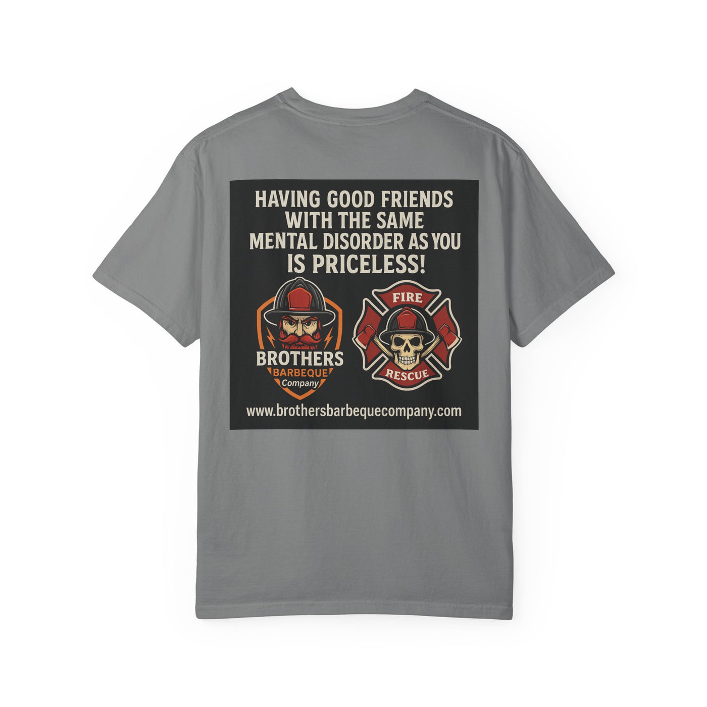 Brotherhood BBQ Humor T-Shirt, Unisex Casual Tee, Firefighter Appreciation, Friendship Gift, BBQ Lovers Shirt, Unique Graphic Tee
