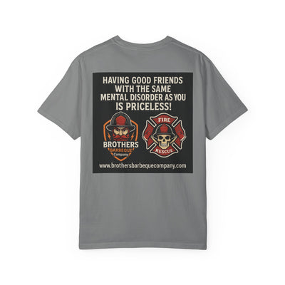 Brotherhood BBQ Humor T-Shirt, Unisex Casual Tee, Firefighter Appreciation, Friendship Gift, BBQ Lovers Shirt, Unique Graphic Tee