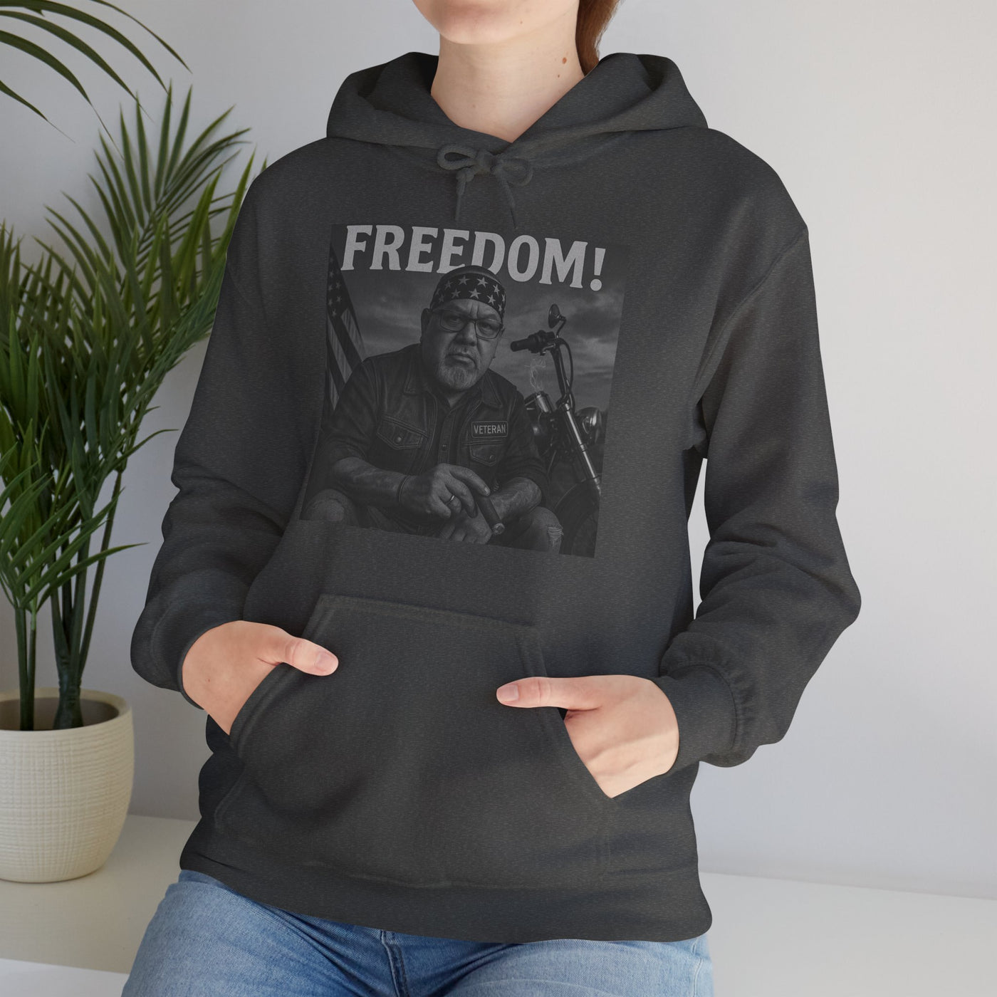Freedom & Barbeque Unisex Heavy Blend™ Hooded Sweatshirt, Cozy Pullover, Gift for BBQ Lovers, Casual Wear, Freedom Theme, Outdoor Events