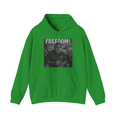 Freedom & Barbeque Unisex Heavy Blend™ Hooded Sweatshirt, Cozy Pullover, Gift for BBQ Lovers, Casual Wear, Freedom Theme, Outdoor Events