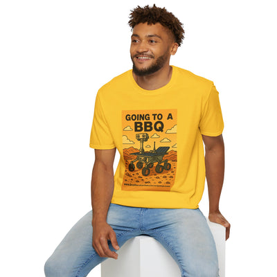 BBQ Rover Unisex Softstyle T-Shirt | Fun BBQ Shirt, Space Enthusiast Gift, Summer Picnic Wear, Mars Rover Shirt, Unique Graphic Tee