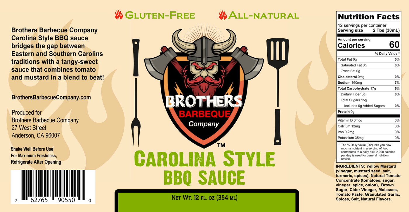 Brothers Barbeque Company's Carolina style barbecue sauce 12 oz