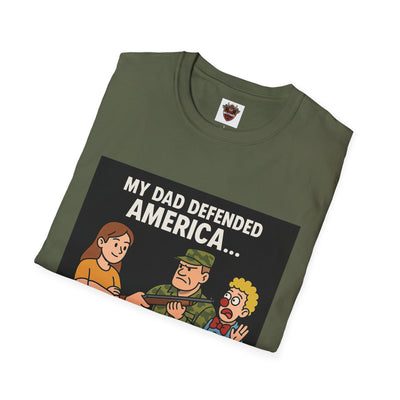 Humorous Dad T-Shirt, Funny Gift for Father's Day, Unisex Softstyle Tee for Dad, Geeky Graphic Tee, Casual Everyday Wear