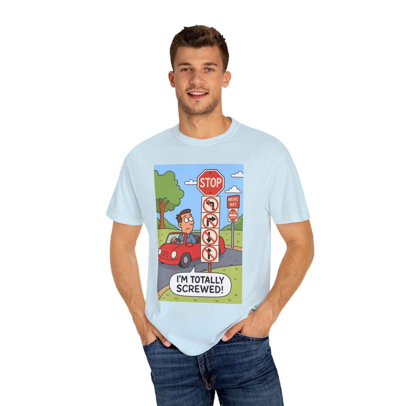 Funny Unisex T-shirt - I'm Totally Screwed, Humorous Tee, Gift for Drivers, Comical Car Shirt, Everyday Wear, Road Trip Apparel