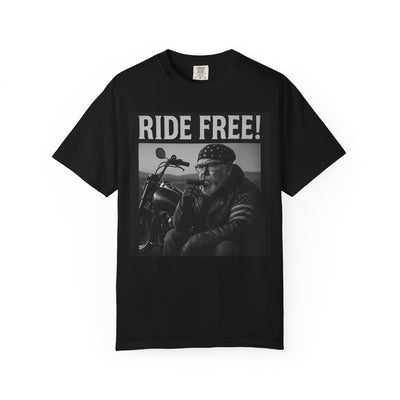 Unisex Motorcycle T-Shirt, Ride Free Tee, Casual Graphic Top, Gifts for Bikers, Brotherhood Apparel, Barbeque Party Shirt