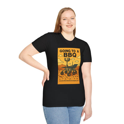 BBQ Rover Unisex Softstyle T-Shirt | Fun BBQ Shirt, Space Enthusiast Gift, Summer Picnic Wear, Mars Rover Shirt, Unique Graphic Tee