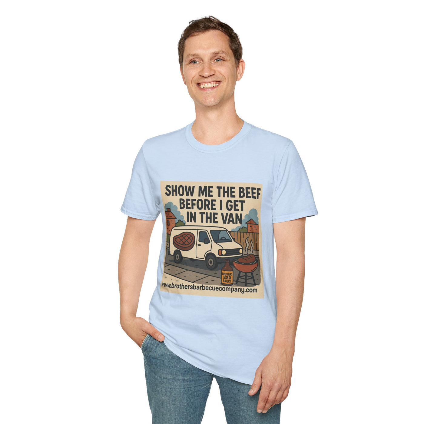 Funny BBQ Unisex T-Shirt - Show Me the Beef, Grilling Gift, Summer BBQ, Foodie Humor, Casual Wear