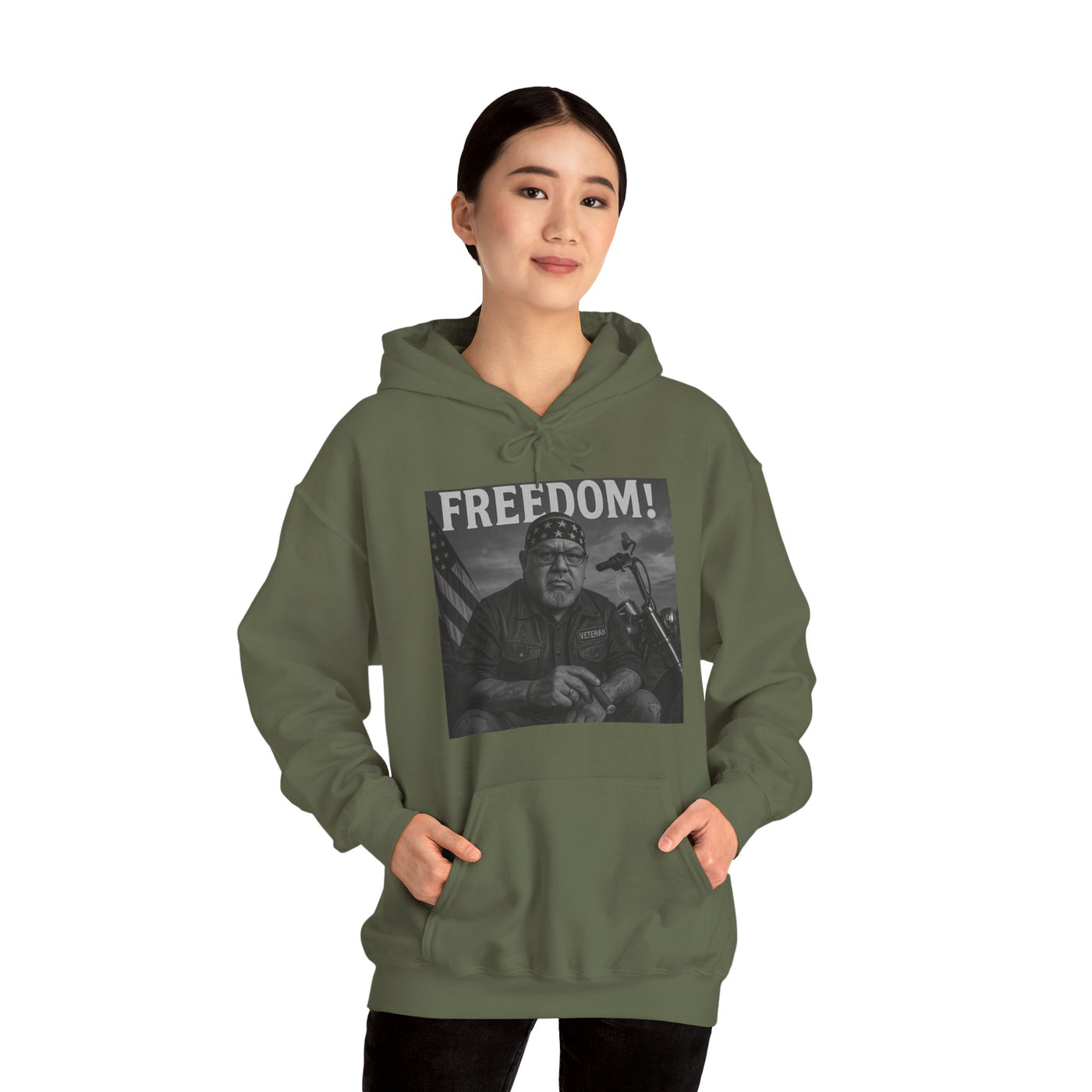Freedom & Barbeque Unisex Heavy Blend™ Hooded Sweatshirt, Cozy Pullover, Gift for BBQ Lovers, Casual Wear, Freedom Theme, Outdoor Events