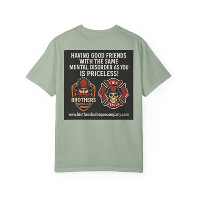 Brotherhood BBQ Humor T-Shirt, Unisex Casual Tee, Firefighter Appreciation, Friendship Gift, BBQ Lovers Shirt, Unique Graphic Tee