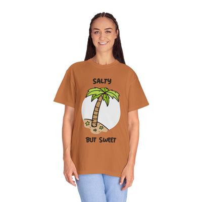 Salty But Sweet T-Shirt, Unisex Garment-Dyed Tee for Beach Lovers, Casual Summer Wear, Gift for Vacation, Ocean Vibes
