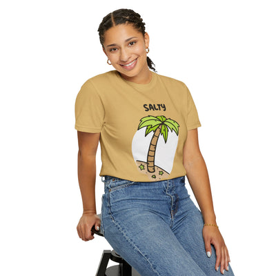 Salty But Sweet T-Shirt, Unisex Garment-Dyed Tee for Beach Lovers, Casual Summer Wear, Gift for Vacation, Ocean Vibes