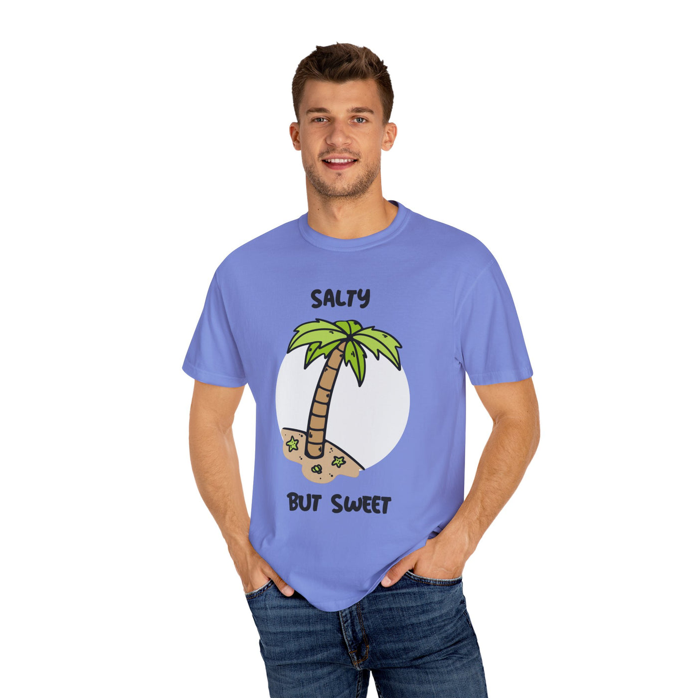Salty But Sweet T-Shirt, Unisex Garment-Dyed Tee for Beach Lovers, Casual Summer Wear, Gift for Vacation, Ocean Vibes