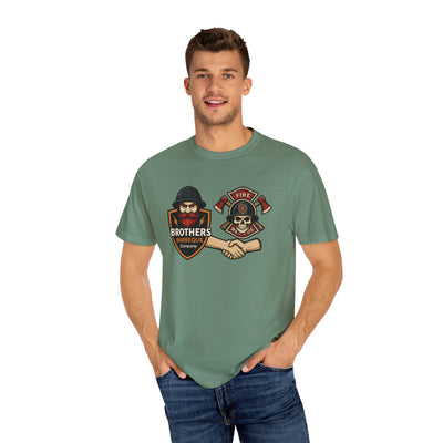 Brotherhood BBQ Humor T-Shirt, Unisex Casual Tee, Firefighter Appreciation, Friendship Gift, BBQ Lovers Shirt, Unique Graphic Tee