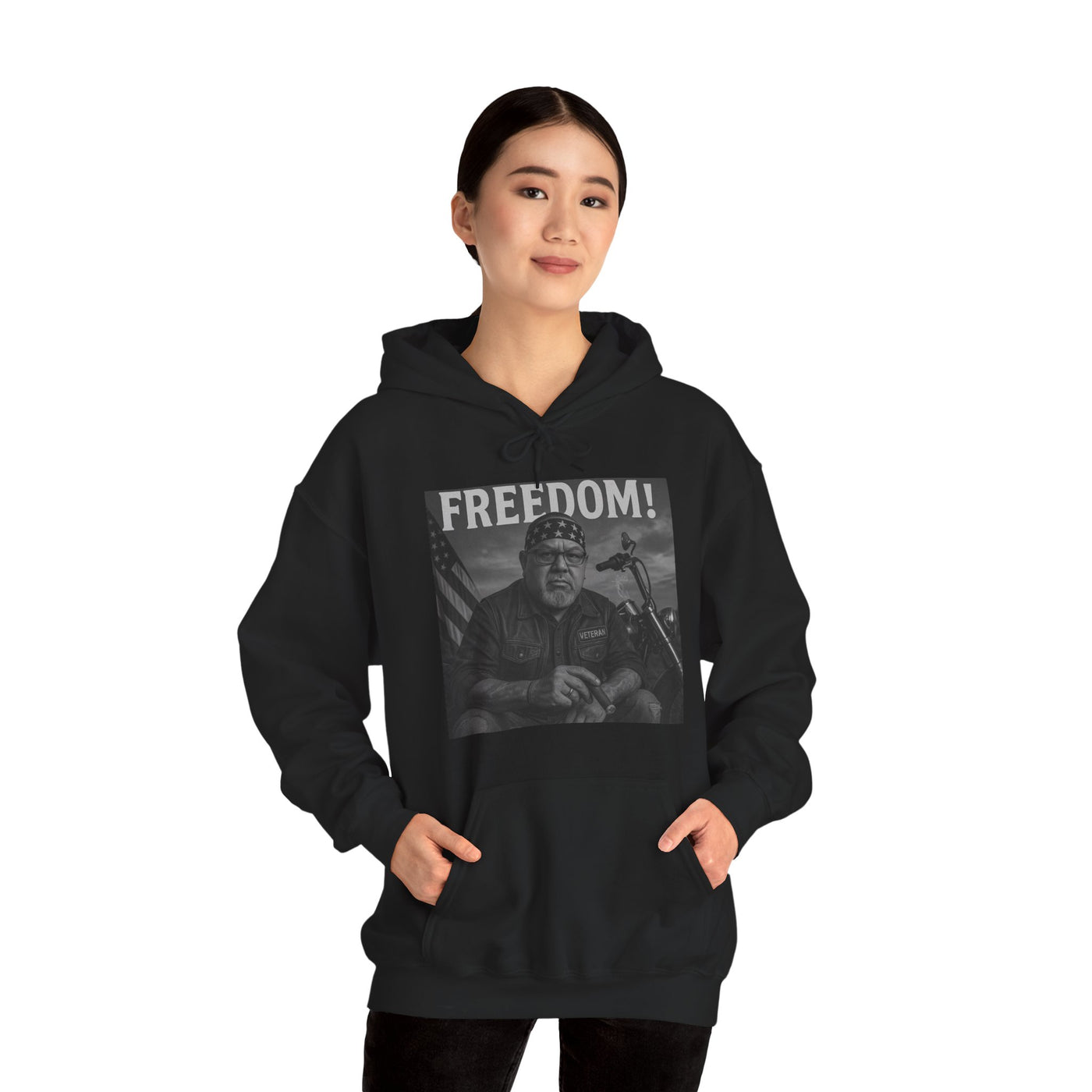 Freedom & Barbeque Unisex Heavy Blend™ Hooded Sweatshirt, Cozy Pullover, Gift for BBQ Lovers, Casual Wear, Freedom Theme, Outdoor Events