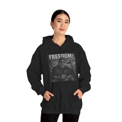 Freedom & Barbeque Unisex Heavy Blend™ Hooded Sweatshirt, Cozy Pullover, Gift for BBQ Lovers, Casual Wear, Freedom Theme, Outdoor Events