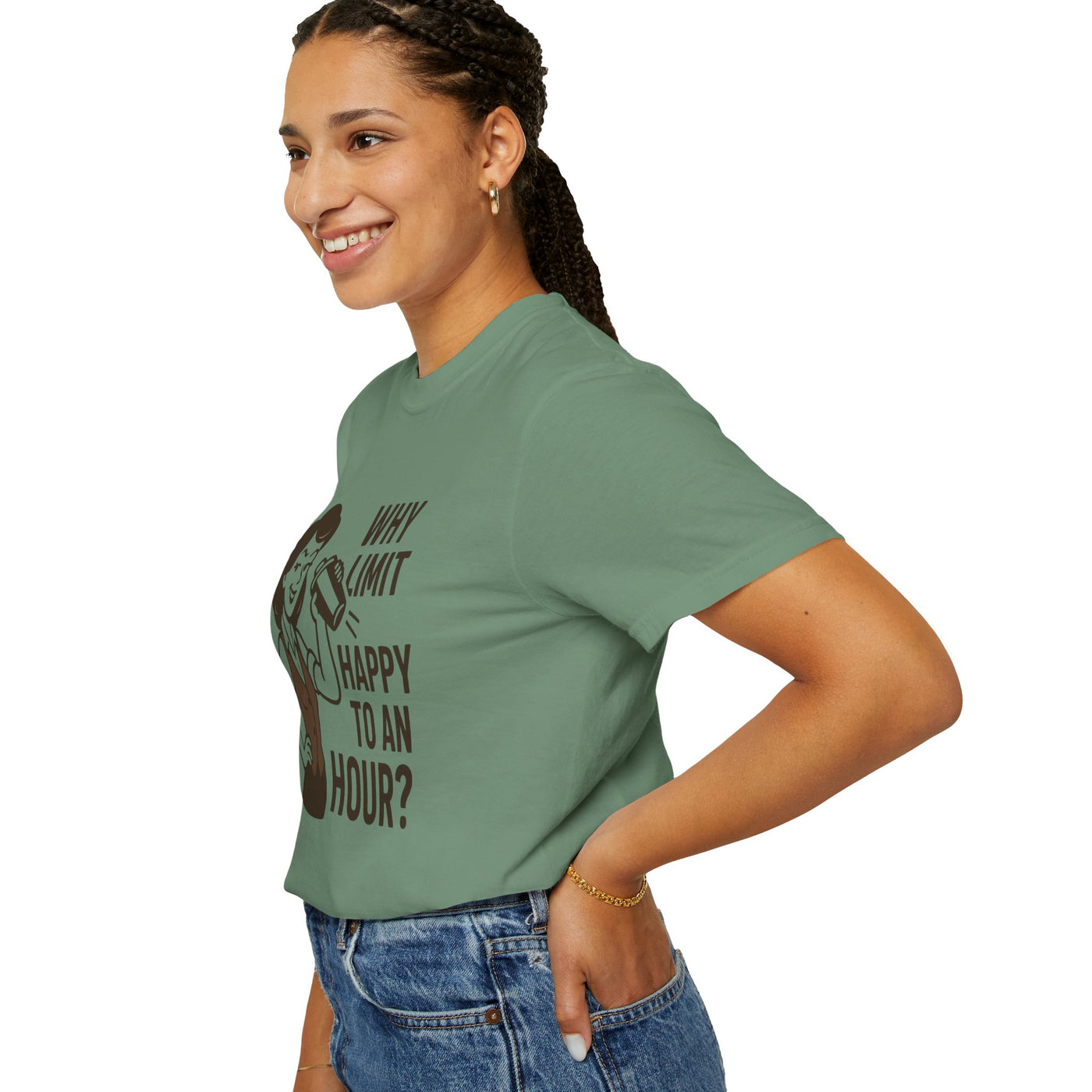 Why limit happy hour to an hour t-shirt, Chic Humor T-Shirt, Funny Shirt, Gift for Her, Casual Wear, Unisex Tee, Celebration Apparel