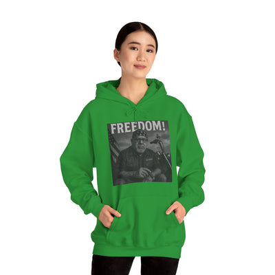Freedom & Barbeque Unisex Heavy Blend™ Hooded Sweatshirt, Cozy Pullover, Gift for BBQ Lovers, Casual Wear, Freedom Theme, Outdoor Events
