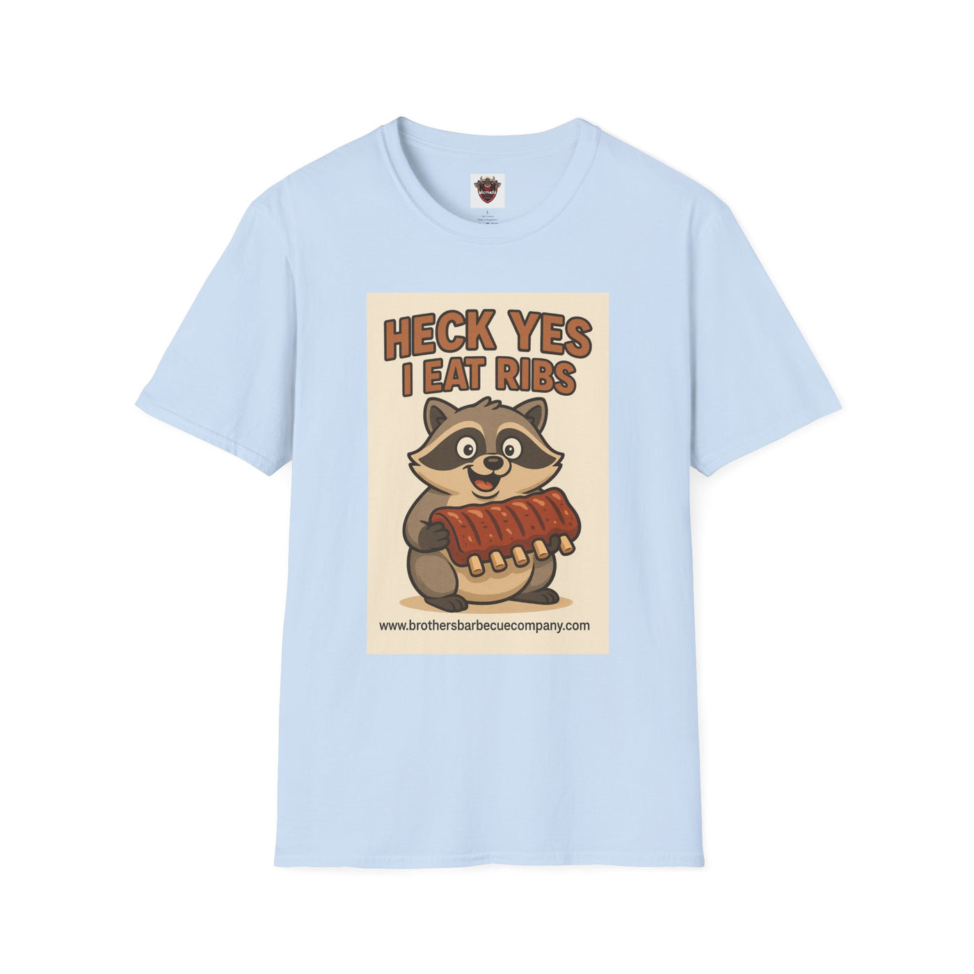 Heck Yes I Eat Ribs Unisex T-Shirt, Funny BBQ Shirt, Gift for Food Lovers, Raccoon Graphic Tee, Summer BBQ Attire