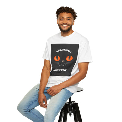 Halloween Cat T-Shirt, Unisex Trick or Treat Tee, Spooky Season Apparel, Cute Halloween Gift, Fall Festival Shirt, Cat Lover T-Shirt