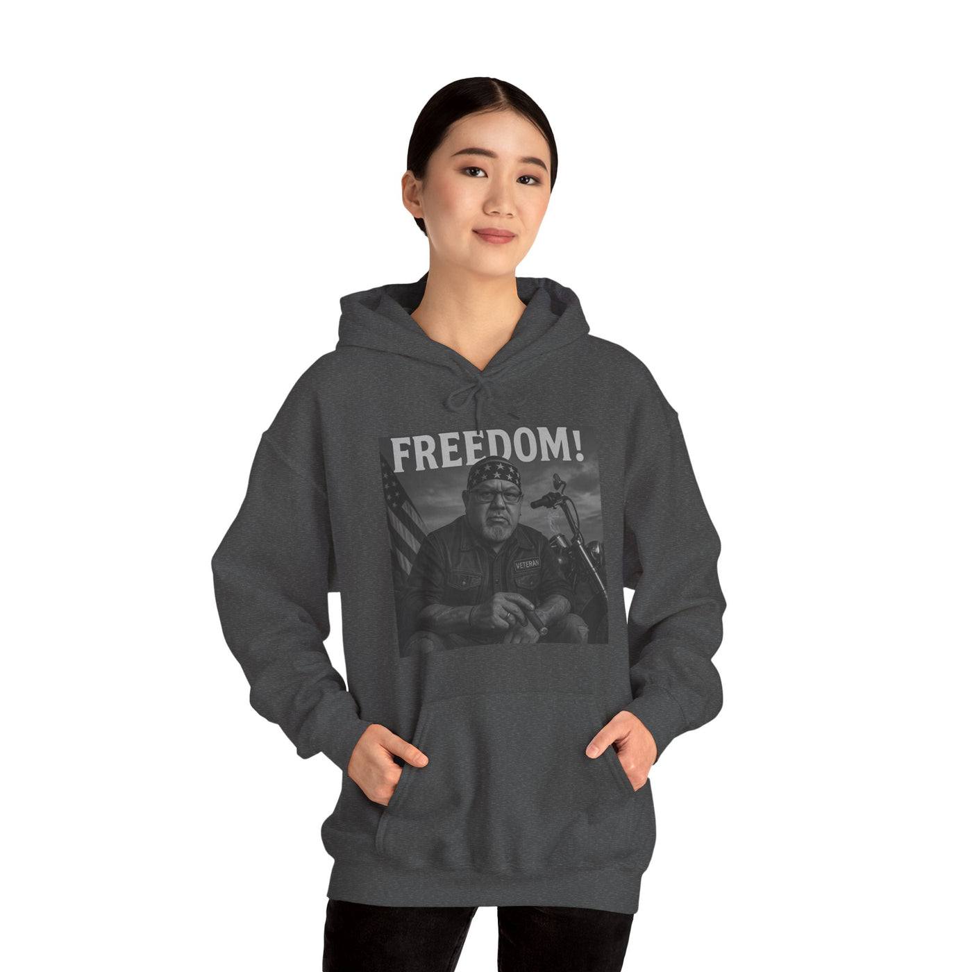 Freedom & Barbeque Unisex Heavy Blend™ Hooded Sweatshirt, Cozy Pullover, Gift for BBQ Lovers, Casual Wear, Freedom Theme, Outdoor Events