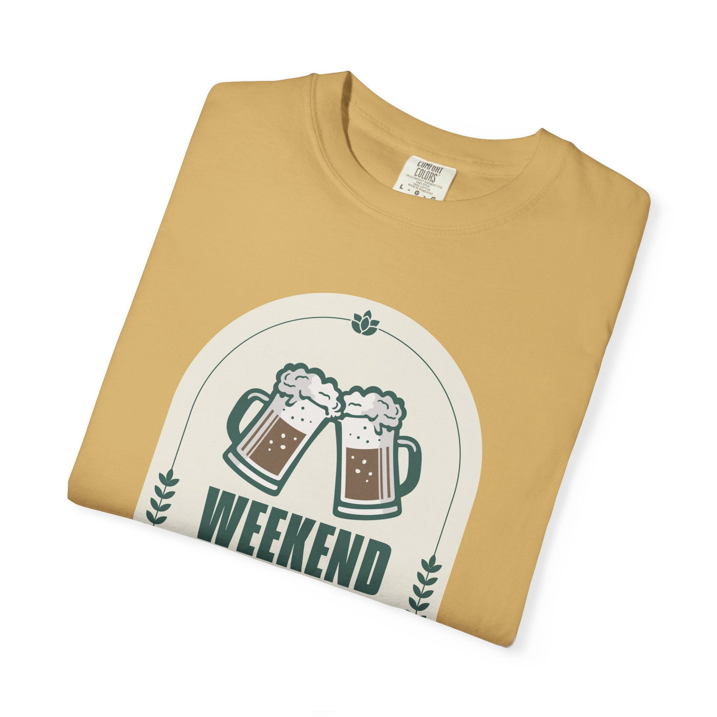 Weekend Forecast Beer T-Shirt | Unisex Garment-Dyed Tee for Beer Lovers, Perfect for Parties, Birthdays, and Casual Wear