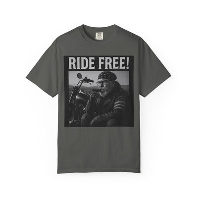 Unisex Motorcycle T-Shirt, Ride Free Tee, Casual Graphic Top, Gifts for Bikers, Brotherhood Apparel, Barbeque Party Shirt