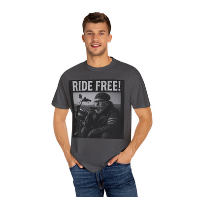 Unisex Motorcycle T-Shirt, Ride Free Tee, Casual Graphic Top, Gifts for Bikers, Brotherhood Apparel, Barbeque Party Shirt